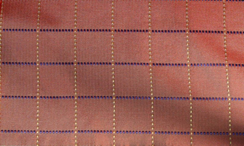 Dark red tie with rectangles patterns