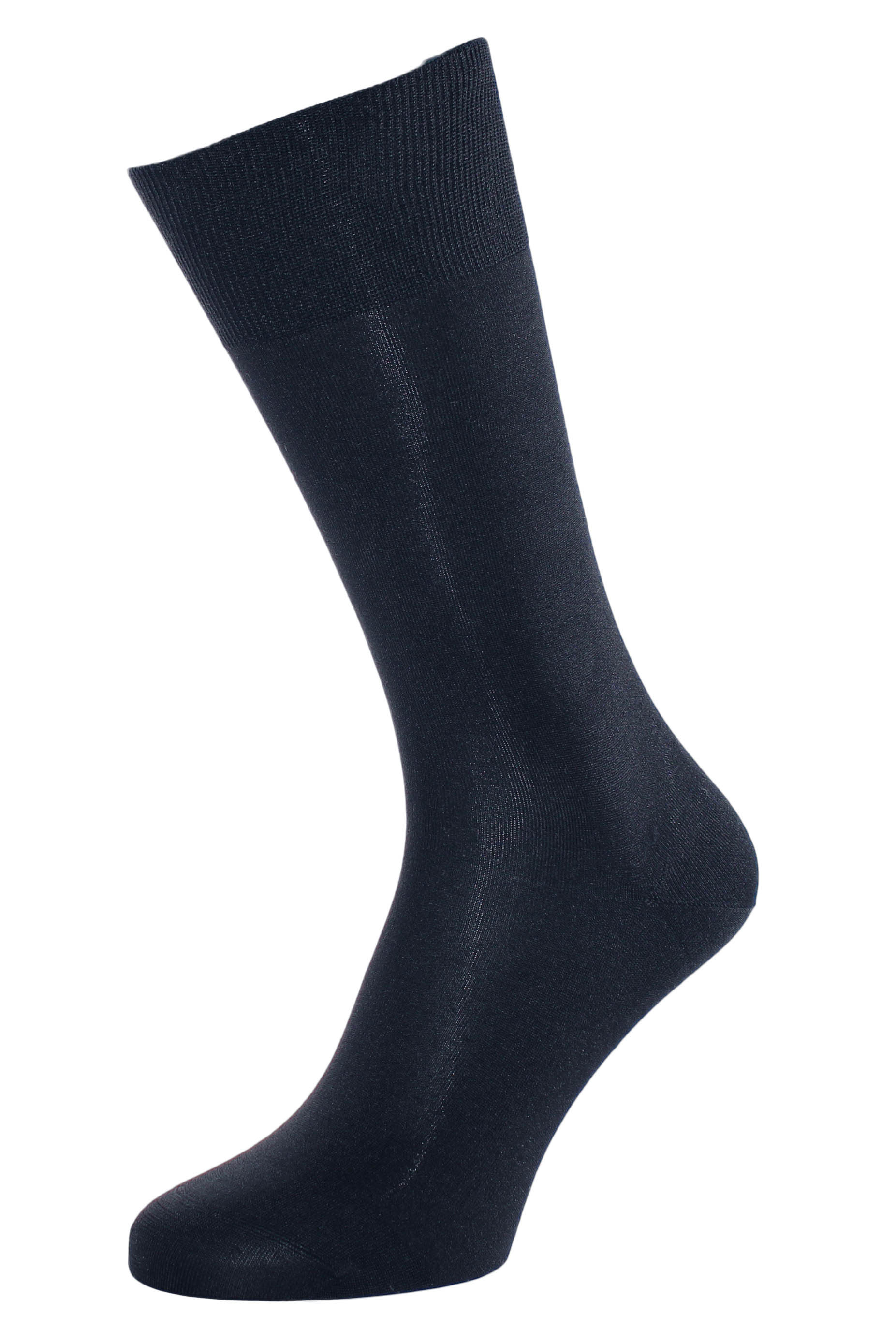 Men's elegant business socks made of pure silk navy-blue