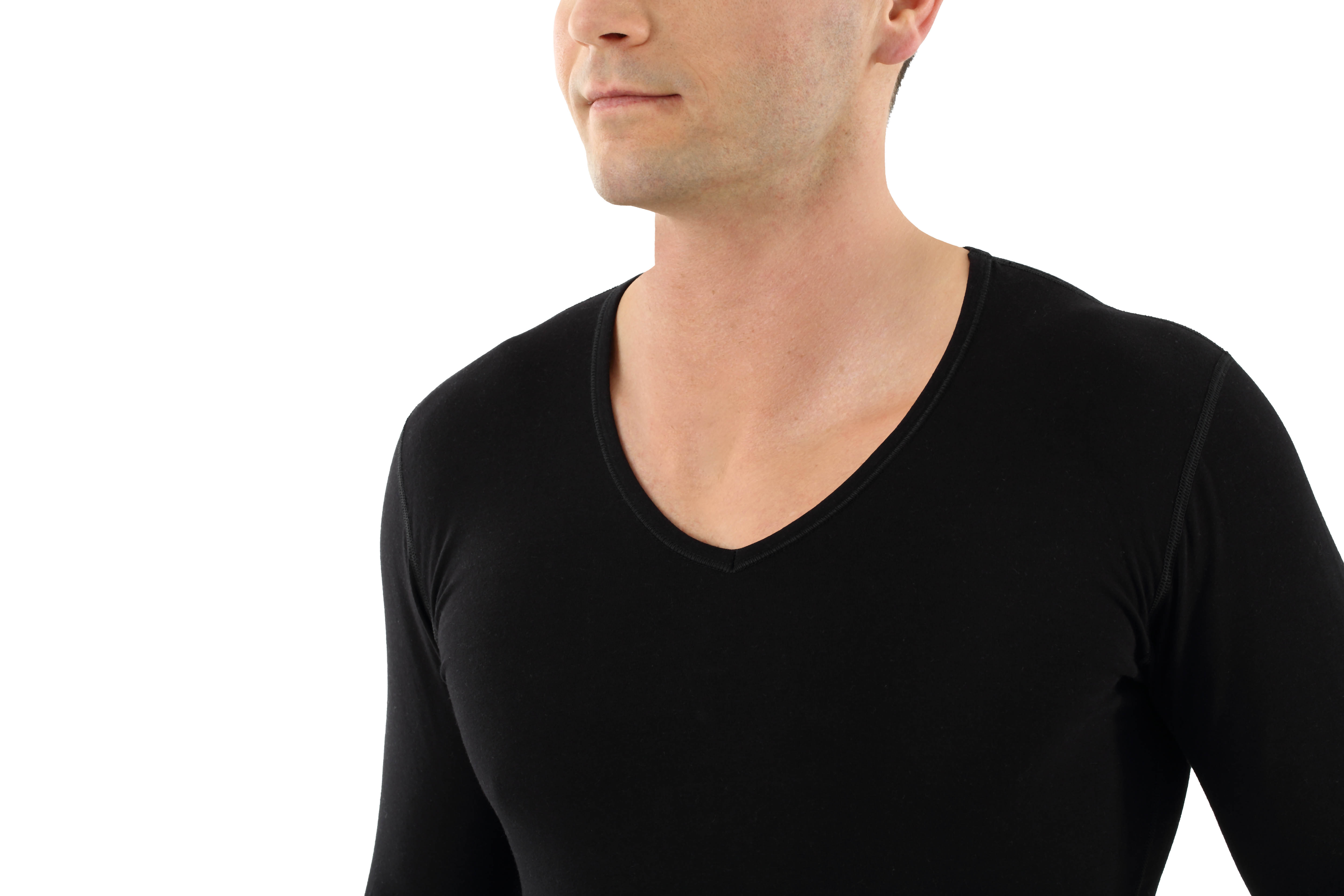 ALBERT KREUZ Men's long sleeve undershirt with vneck organic stretch