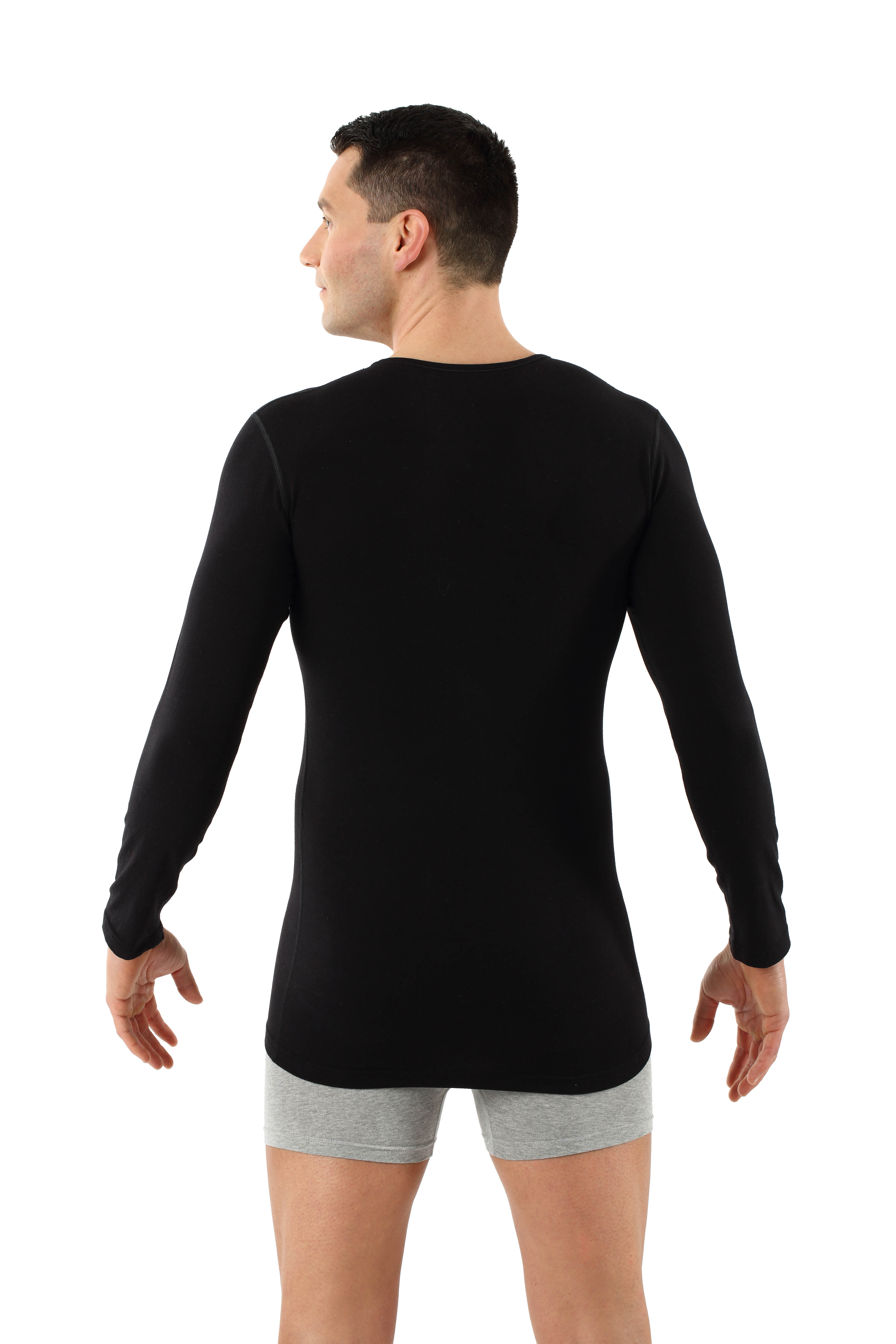 ALBERT KREUZ Men's long sleeve undershirt with vneck organic stretch