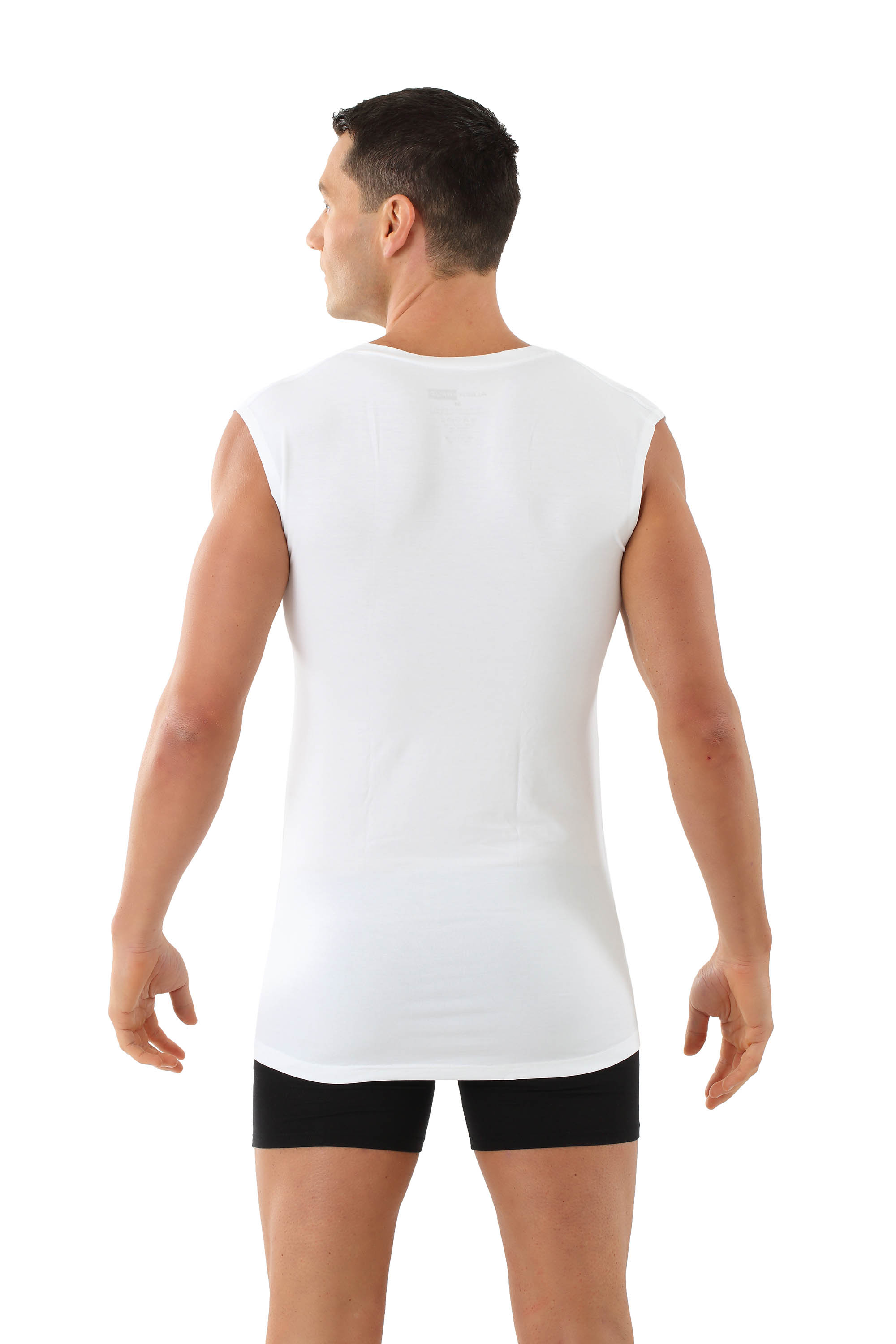 ALBERT KREUZ Men's sleeveless vneck undershirt "Stuttgart light" white