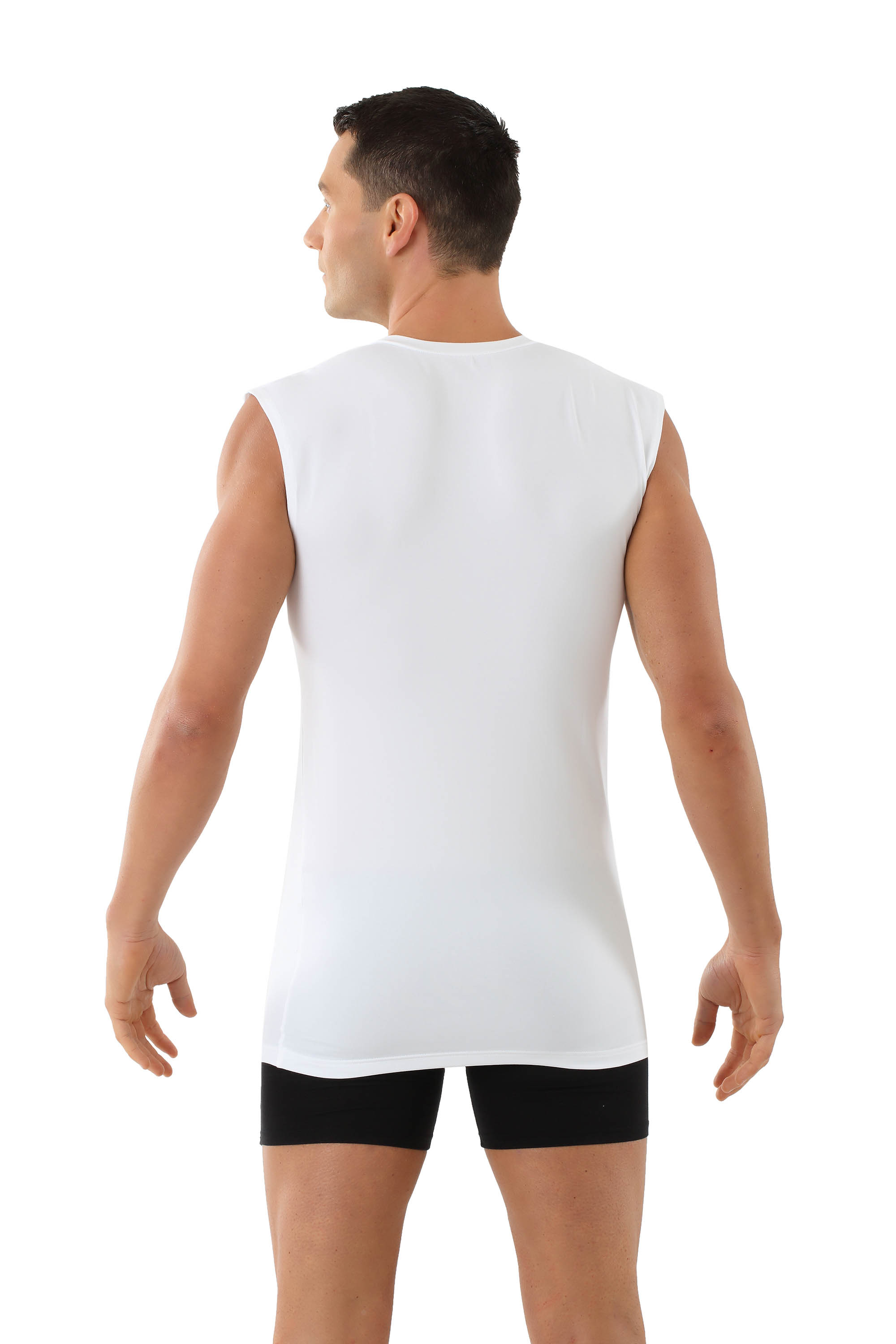 ALBERT KREUZ Men's functional Coolmax undershirt sleeveless with vneck white